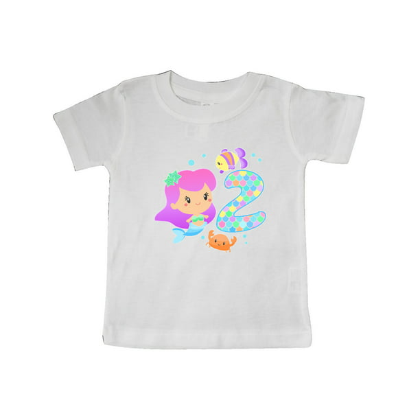 inktastic Birthday Mermaid with Fish and Crab Baby T-Shirt 